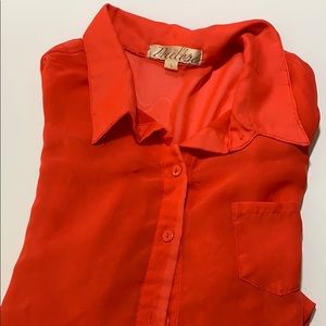 Sheer long sleeve button up